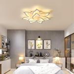 Garwarm Dimmable LED Ceiling Light, 72W Modern Acrylic Flush Mount Ceiling Lamp with Remote Control Metal Flower Shape Chandelier Lighting Fixture for Living Room Bedroom Kitchen