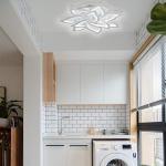 Garwarm Dimmable LED Ceiling Light, 72W Modern Acrylic Flush Mount Ceiling Lamp with Remote Control Metal Flower Shape Chandelier Lighting Fixture for Living Room Bedroom Kitchen