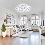 Garwarm Dimmable LED Ceiling Light, 72W Modern Acrylic Flush Mount Ceiling Lamp with Remote Control Metal Flower Shape Chandelier Lighting Fixture for Living Room Bedroom Kitchen