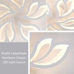 Garwarm Modern Ceiling Light,23.6” Dimmable LED Chandelier Flush Mount Ceiling Lights,Remote Control Acrylic Leaf White Lamp Fixture for Living Room Dining Room Bedroom 60W