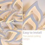 Garwarm Dimmable LED Ceiling Light, 72W Modern Acrylic Flush Mount Ceiling Lamp with Remote Control Metal Flower Shape Chandelier Lighting Fixture for Living Room Bedroom Kitchen