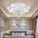 Bevenus Modern Led Ceiling Light,72w Crystal Petal Flush Mount Chandelier Ceiling Flower Lamp with Remote Control for Living Room,Bedroom,Dining Room,Hall,Etc.8+4+4 Heads………