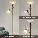GyroVu LED Torchiere Floor Lamp with Glass Shade
