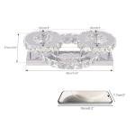 Zenouidle Dimmable Crystal Chandelier Modern Crystal Ceiling Light 3 Rings LED Flush Mount Celiling Light Fixture for Dining Room Bedroom Living Room