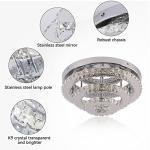 YPQXYHDA Modern Crystal Chandelier Round LED Ceiling Light Flush Mount Crystal Chandeliers for Dining Room Bedrooms Living Room, 42W, 3000 K Warm White