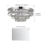 YPQXYHDA Modern Crystal Chandelier Round LED Ceiling Light Flush Mount Crystal Chandeliers for Dining Room Bedrooms Living Room, 42W, 3000 K Warm White