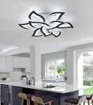 MEIXISUE Ceiling Light Fixture Modern Black LED Flower Light Fixtures Ceiling Mount with Remote Control for Living Room, Bedroom, Kitchen, Dimmable W31.5