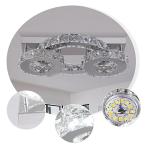 Zenouidle Dimmable Crystal Chandelier Modern Crystal Ceiling Light 3 Rings LED Flush Mount Celiling Light Fixture for Dining Room Bedroom Living Room