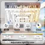 Cainjiazh Crystal Chandeliers Crystal LED Ceiling Light 11.8" Square Flush Mount Modern Chandelier Ceiling Lights Fixtures for Bedroom Dining Room Hallway Dimmable by Remote Control