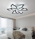 MEIXISUE Ceiling Light Fixture Modern Black LED Flower Light Fixtures Ceiling Mount with Remote Control for Living Room, Bedroom, Kitchen, Dimmable W31.5