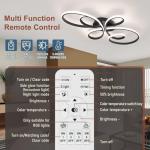 HLILCEH 66W Modern LED Ceiling Light, Flower Flush Mount Light Fixture with Remote Control Black Dimmable Ceiling Lamp for Living Room, Bedroom, Dining Room, Hallway, Kitchen