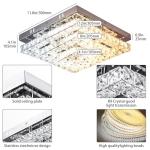 Cainjiazh Crystal Chandeliers Crystal LED Ceiling Light 11.8" Square Flush Mount Modern Chandelier Ceiling Lights Fixtures for Bedroom Dining Room Hallway Dimmable by Remote Control
