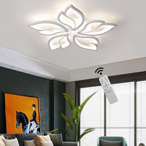 BDXKY Modern Ceiling Light Fixture Led Chandelier Flush Mount Dimmable with Remote 25.59in Ceiling Lamp 5-Leaf Ceiling Lights Fixture for Living Room Bedroom Kitchen Dining Room Office