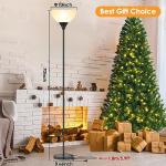 Modern Black LED Torchiere Floor Lamp with Shade