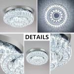 HongnuoFc 11.8" LED Chandelier 2-Layer Crystal Ceiling Light Fixture with Remote Control Flush Mount Chandelier Light for Hallway Bedroom Living Room Kitchen Foyer(dimmable)