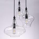 Stylish Glass Pendant Chandelier with 3 Lights