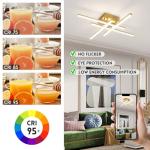 CANEOE Modern Ceiling Light Fixture, Gold Dimmable Close to Ceiling Light with Remote Control,Sputnik Flush Mount Ceiling Lamp for Bedroom Living Room Kitchen Modern Chandelier Light Fixture Ceiling