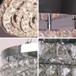 Modern LED Chandelier Flush Mount with Remote Control Dimmable Four Rings Ceiling Lamp Round Ceiling Lihgt Fixture for Bedroom Living Room Dining Room