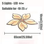 BDXKY Modern Ceiling Light Fixture Led Chandelier Flush Mount Dimmable with Remote 25.59in Ceiling Lamp 5-Leaf Ceiling Lights Fixture for Living Room Bedroom Kitchen Dining Room Office