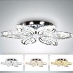 CLAIRDAI 20" Modern Crystal Ceiling Light Led Flush Mount Chandelier Flower Light Fixture Close to Ceiling Light for Bedroom Living Room Dining Kitchen (Multi-Color)