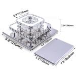 FRIXCHUR Crystal Ceiling Light Square Chandelier Modern LED Flush Mount 2 Layers Ceiling Lamp Lighting Fixture for Dining Room Living Room Bedrooms Kitchen Hallway Foyer (Cool White)