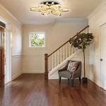 CLAIRDAI 20" Modern Crystal Ceiling Light Led Flush Mount Chandelier Flower Light Fixture Close to Ceiling Light for Bedroom Living Room Dining Kitchen (Multi-Color)