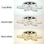 CLAIRDAI 20" Modern Crystal Ceiling Light Led Flush Mount Chandelier Flower Light Fixture Close to Ceiling Light for Bedroom Living Room Dining Kitchen (Multi-Color)