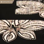 CLAIRDAI 20" Modern Crystal Ceiling Light Led Flush Mount Chandelier Flower Light Fixture Close to Ceiling Light for Bedroom Living Room Dining Kitchen (Multi-Color)