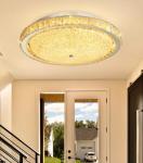 AFQEJG 19.6" Modern Crystal Chandelier Dimmable LED Flush Mount Ceiling Light with Remote Control for Living Room Dining Room Bedroom Hallway Foyer Silver