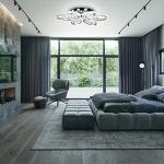 CLAIRDAI 20" Modern Crystal Ceiling Light Led Flush Mount Chandelier Flower Light Fixture Close to Ceiling Light for Bedroom Living Room Dining Kitchen (Multi-Color)