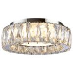 Badiegh Dimmable Crystal Modern LED Flush Mount Ceiling Light,Chrome 11 Inch Small Chandelier 24W 5CCT 3000K-6000K Hallway Close to Ceiling Light Fixtures for Kitchen,Entryway,Laundry Room,Bedroom