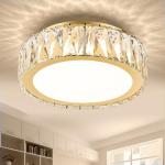 BEDETAL Modern LED Crystal Gold Ceiling Light,Dimmable 11 Inch Luxury Lighting Fixtures,5CCT 3000K-6000K Round Small Flush Mount Chandelier for Kitchen,Entryway,Laundry Room,Hallway
