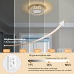 Badiegh Dimmable Crystal Modern LED Flush Mount Ceiling Light,Chrome 11 Inch Small Chandelier 24W 5CCT 3000K-6000K Hallway Close to Ceiling Light Fixtures for Kitchen,Entryway,Laundry Room,Bedroom