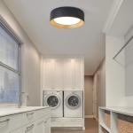 Suenigle Dimmable Modern LED Flush Mount Ceiling Light,11.8 Inch 5CCT 24W/3000K-6000K,Minimalist Round Black and Gold Close to Ceiling Lighting Fixtures for Kitchen,Hallway,Laundry Room,Entryway,Porch