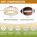 Gisisee 11 Inch Chrome Modern Luxury Crystal Flush Mount Ceiling Light Fixture