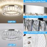 Gisisee 11 Inch Chrome Modern Luxury Crystal Flush Mount Ceiling Light Fixture
