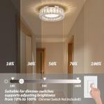 Gisisee 11 Inch Chrome Modern Luxury Crystal Flush Mount Ceiling Light Fixture