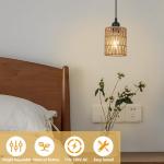 Boho Rattan Pendant Light for Dining Room