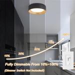 Suenigle Dimmable Modern LED Flush Mount Ceiling Light,11.8 Inch 5CCT 24W/3000K-6000K,Minimalist Round Black and Gold Close to Ceiling Lighting Fixtures for Kitchen,Hallway,Laundry Room,Entryway,Porch