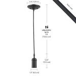 Matte Black Pendant Light with Woven Fabric Cord