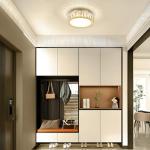 BEDETAL Modern LED Crystal Gold Ceiling Light,Dimmable 11 Inch Luxury Lighting Fixtures,5CCT 3000K-6000K Round Small Flush Mount Chandelier for Kitchen,Entryway,Laundry Room,Hallway