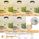 Suenigle Dimmable Modern LED Flush Mount Ceiling Light,11.8 Inch 5CCT 24W/3000K-6000K,Minimalist Round Black and Gold Close to Ceiling Lighting Fixtures for Kitchen,Hallway,Laundry Room,Entryway,Porch