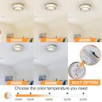 Suenigle Dimmable Modern Luxury Crystal LED Flush Mount Ceiling Light,11 Inch 24W/5CCT 3000K-6000K Gold Close to Ceiling Light Fixture r for Kitchen,Entryway,Laundry Room,Porch