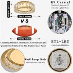 Crystal Dimmable Flush Mount Ceiling Light, Glod Modern LED Close to Ceiling Light Fixture with 5CCT 2700K-6000K, Round Kitchen Lighting for Bedroom, Laundry Room, Hallway, Bathroom (11in 24W)