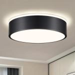 YURNYQ Dimmable Black LED Flush Mount Ceiling Lights, Modern 5CCT 2700K-6000K Close to Ceiling Light, Simple Round Kitchen Lighting Fixtures for Bedroom Hallway Entryway Laundry Room, 11.8 Inch