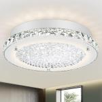 DHK wot Crystal Ceiling Light 11" LED Crystal Bathroom Ceiling Light Fixtures Semi Flush Mount for Kitchen, Entryway, Foyer, Bathroom, Laundry Room, Cloakroom, Hallway 4000K (Dimmable)