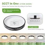 Modern Dimmable Ceiling Light Fixture,5CCT in One LED Flush Mount Kitchen Lights,Round Close to Ceiling Lamp for Bedroom Living Room Hallway Entryway Laundry Room Bathroom(Black,15.75 in,ETL Listed)