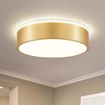 YURNYQ Dimmable Gold LED Flush Mount Ceiling Lights, Modern 5CCT 2700K-6000K Close to Ceiling Light, Simple Round Kitchen Lighting Fixtures for Bedroom Hallway Entryway