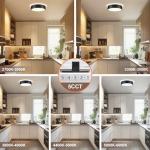 YURNYQ Dimmable Black LED Flush Mount Ceiling Lights, Modern 5CCT 2700K-6000K Close to Ceiling Light, Simple Round Kitchen Lighting Fixtures for Bedroom Hallway Entryway Laundry Room, 11.8 Inch