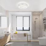 DHK wot Crystal Ceiling Light 11" LED Crystal Bathroom Ceiling Light Fixtures Semi Flush Mount for Kitchen, Entryway, Foyer, Bathroom, Laundry Room, Cloakroom, Hallway 4000K (Dimmable)